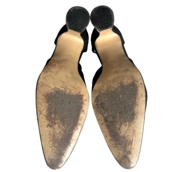 Vintage 90s Max Mara made in Italy kitten heel mary janes strappy shoes heels - Picture 14 of 15